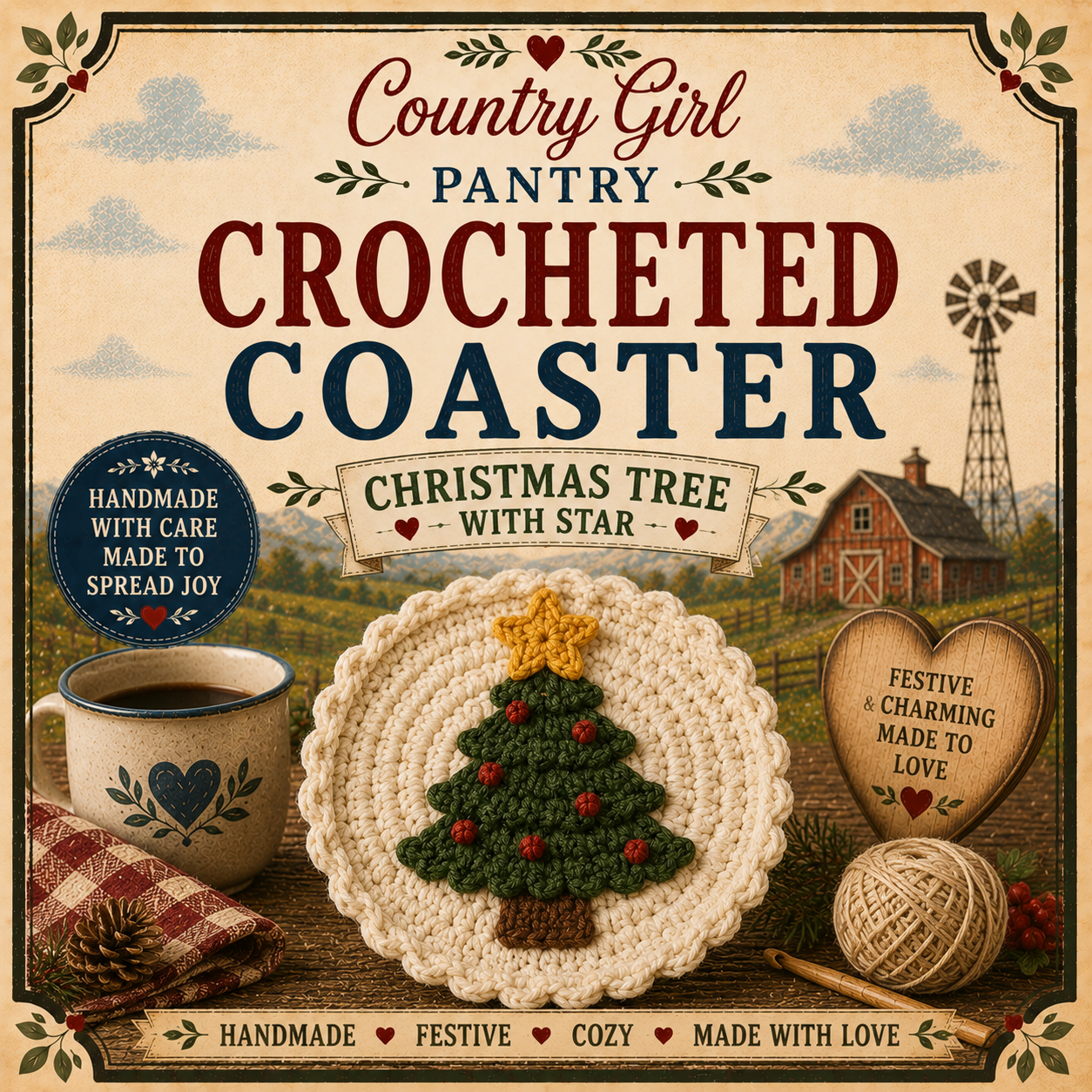 Coaster - Christmas Tree W/ Star